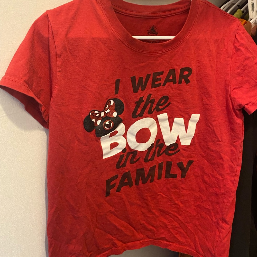 I wear the bow in family Minnie Mouse Disney shirt M